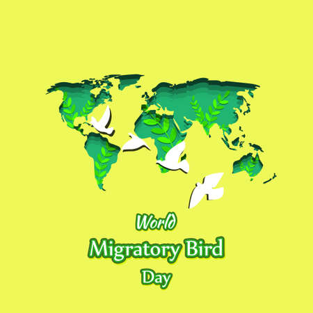 Vector illustration of World Migratory Bird Day, 8 May.