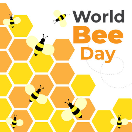Vector illustration concept of World Bee Day celebration. May 20.のイラスト素材