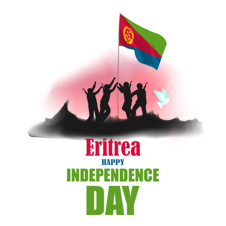 Vector illustration concept of Eritrea Independence Day. 24 May.のイラスト素材
