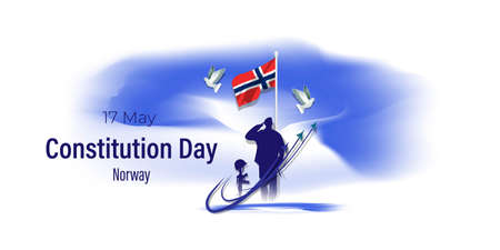vector illustration for Norway constitution day-17 Mayのイラスト素材