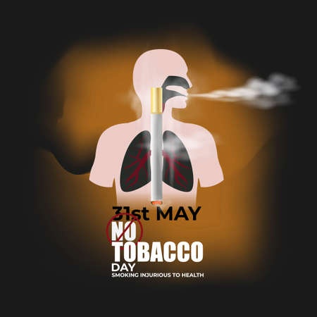 Vector illustration concept for World no tobacco day, 31 mayのイラスト素材