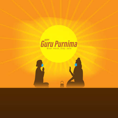 Vector illustration for Indian festival Guru Purnima;のイラスト素材