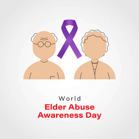 vector illustration for word elder abuse awareness day-15 juneのイラスト素材
