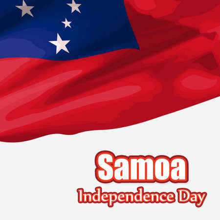 vector illustration for happy independence day Samoa.のイラスト素材