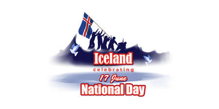 vector illustration for a happy national day - Icelandのイラスト素材