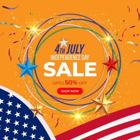 vector illustration for US independence sale banner-4thJulyのイラスト素材
