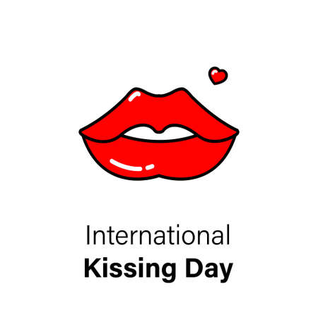vector illustration for international kissing dayのイラスト素材