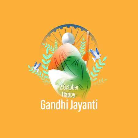 Vector illustration for happy Gandhi Jayanti-2octoberのイラスト素材