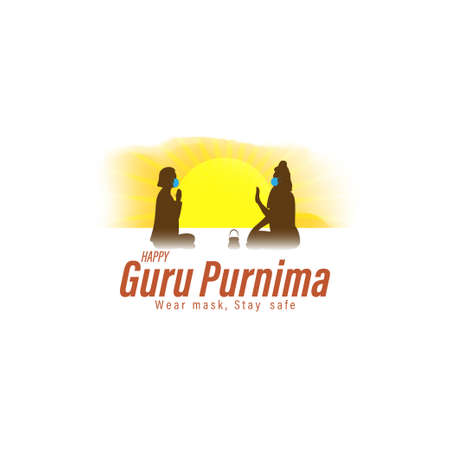 Vector illustration for Indian festival Guru Purnima;のイラスト素材
