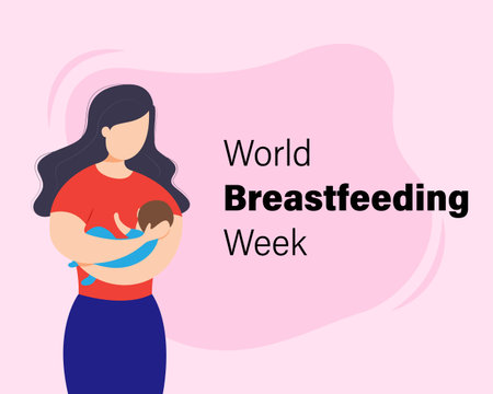 vector illustration for world breast feeding dayのイラスト素材