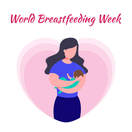 vector illustration for world breast feeding dayのイラスト素材