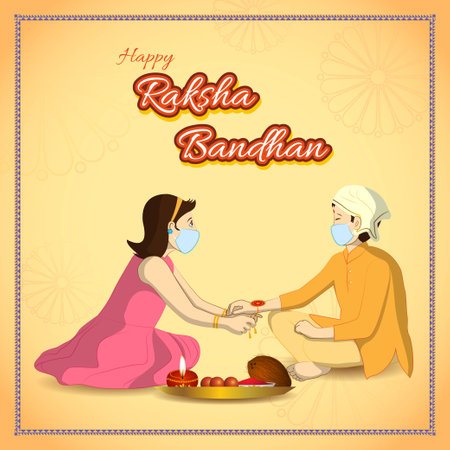Vector illustration for Indian festival Raksha Bandhan means the thread of love bond.のイラスト素材