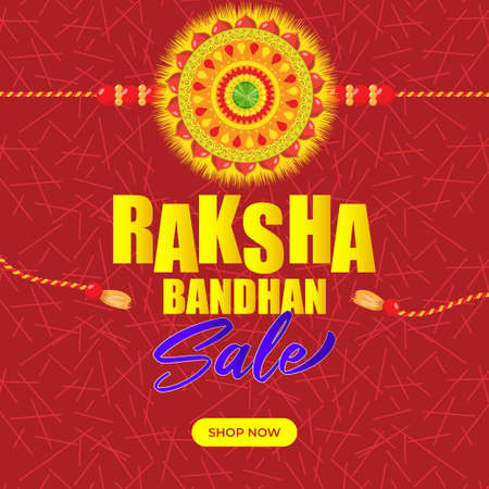 Vector illustration for Indian festival Raksha Bandhan sale bannerのイラスト素材