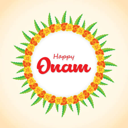 VECTOR ILLUSTRATION OF OFFER BANNER , GREETING FOR INDIAN FESTIVAL ONAM MEANS ONAM. FESTIVE BACKGROUND CONCEPTのイラスト素材