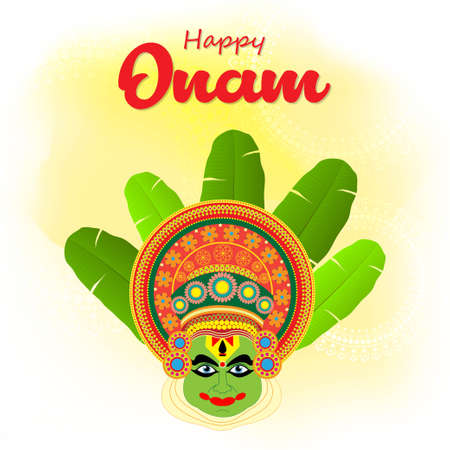 VECTOR ILLUSTRATION OF OFFER BANNER , GREETING FOR INDIAN FESTIVAL ONAM MEANS ONAM. FESTIVE BACKGROUND CONCEPTのイラスト素材