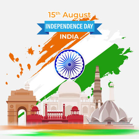 vector illustration for Indian independence day-15 august