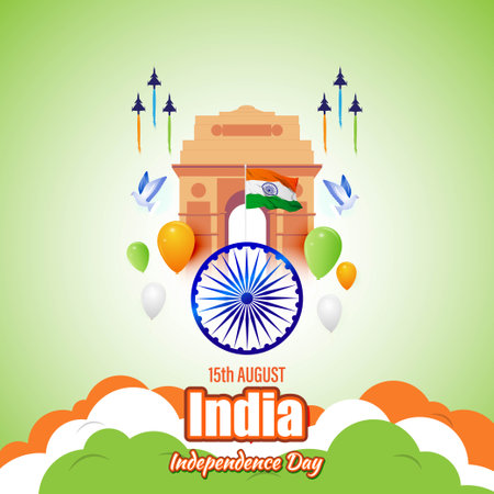 vector illustration for Indian independence day-15 augustのイラスト素材