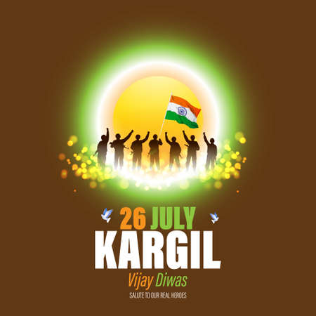 VECTOR ILLUSTRATION FOR 26 JULY VIJAY KARGIL DIWAS MEANS 26 JULYのイラスト素材