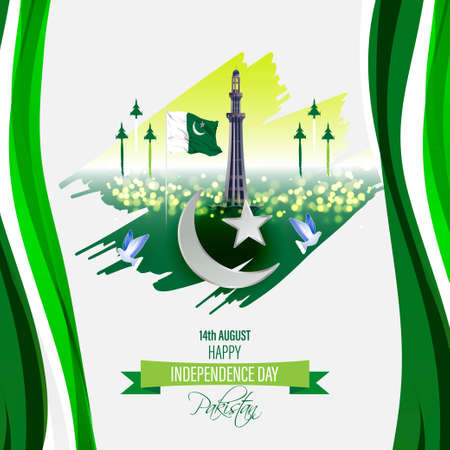vector illustration for Pakistan independence day-14 augustのイラスト素材