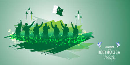 vector illustration for Pakistan independence day-14 augustのイラスト素材