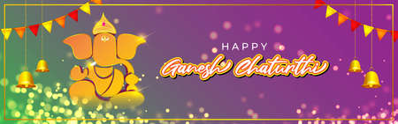 VECTOR ILLUSTRATION FOR INDIAN LORD GANESHA FESTIVAL HAPPY GANESHA CHATURTHIのイラスト素材