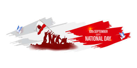 vector illustration for happy independence day Gibraltar-10 Septemberのイラスト素材