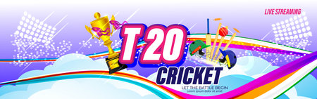 ICC Men's T20 cricket championship abstract background.のイラスト素材