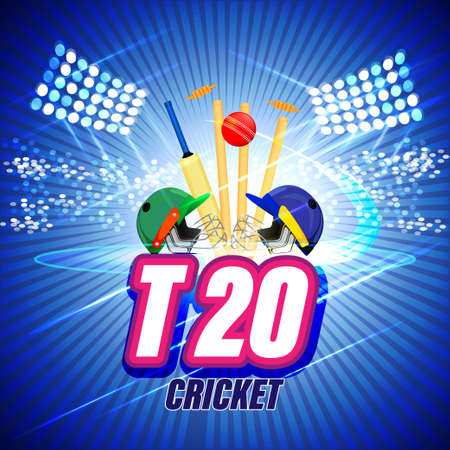 ICC Men's T20  cricket championship abstract background.のイラスト素材