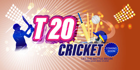 ICC Men's T20 cricket championship abstract background.のイラスト素材