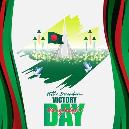 Vector illustration for Bangladesh victory day, national day, soldiers, flag hoistingのイラスト素材