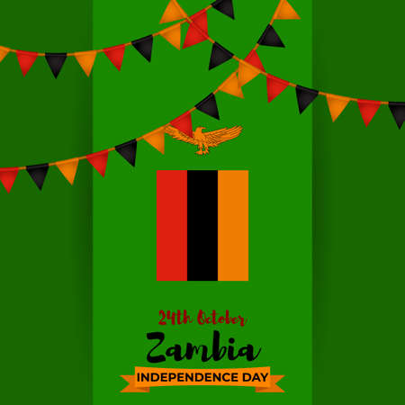 vector illustration for Zambia independence day.のイラスト素材