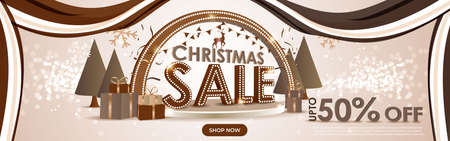 Vector illustration of Merry Christmas sale bannerのイラスト素材