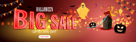 Vector illustration of Happy Halloween saleのイラスト素材