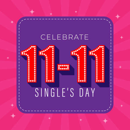 Vector illustration for Single's day saleのイラスト素材