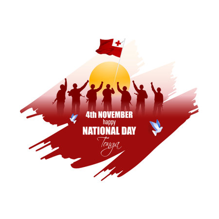 Vector illustration of happy Tonga National dayのイラスト素材