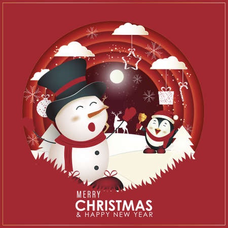 vector illustration for Merry Christmas and  happy new year -2022のイラスト素材
