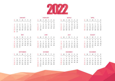 New year 2022 Calendar in modern styleのイラスト素材