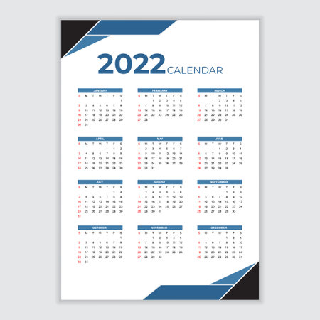 New year 2022 Calendar in modern styleのイラスト素材