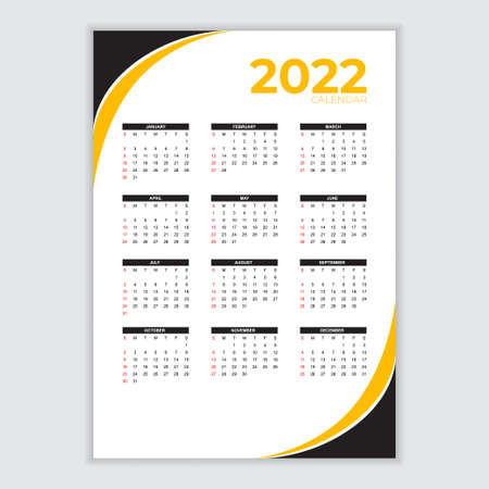 New year 2022 Calendar in modern styleのイラスト素材