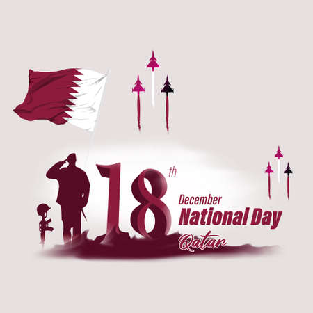 Vector illustration of happy Qatar national dayのイラスト素材
