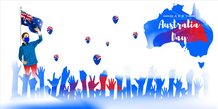 Vector illustration of happy Australia dayのイラスト素材