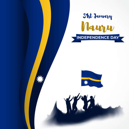 Vector illustration of happy independence day Nauru.のイラスト素材