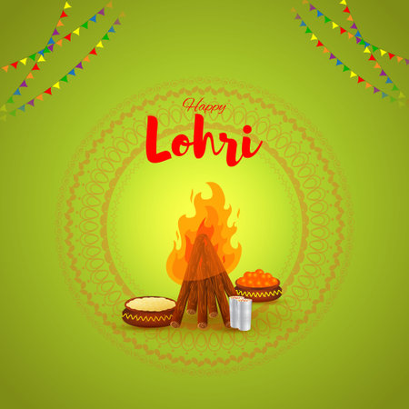 Vector illustration of Happy Lohriのイラスト素材