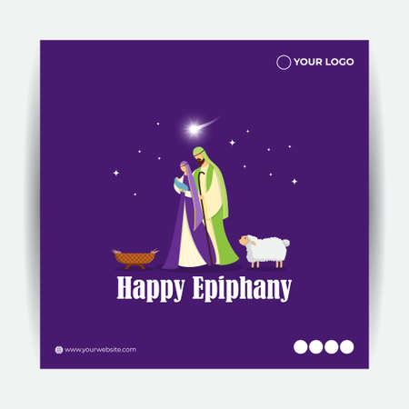 Vector illustration of Epiphany, christian festival, three wise menのイラスト素材