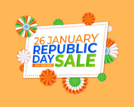 vector illustrations for Indian republic day sale bannerのイラスト素材