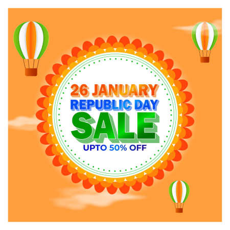 vector illustrations for Indian republic day sale bannerのイラスト素材