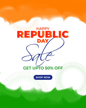 vector illustrations for Indian republic day sale bannerのイラスト素材