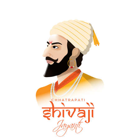 Vector illustration of chhatrapati shivaji maharaj jayanti,のイラスト素材