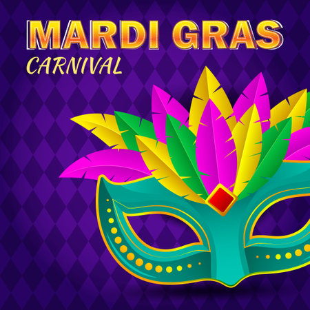 Vector illustration of Mardi Gras carnival celebration concept bannerのイラスト素材
