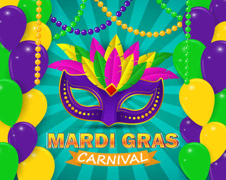 Vector illustration of Mardi Gras carnival celebration concept bannerのイラスト素材